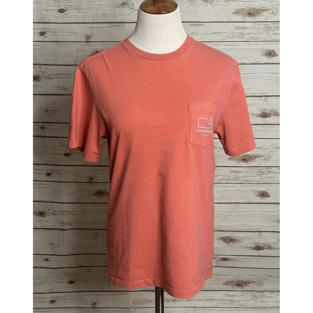 Vineyard Vines Texas unisex casual coral cotton graphic t-shirt Size XS